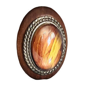 Vtg Wooden Mid Century Mod MCM  Adjustable Ring